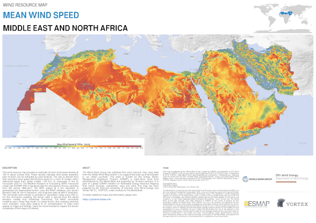 Middle East and North Africa: Wind Speed Potential (preview)